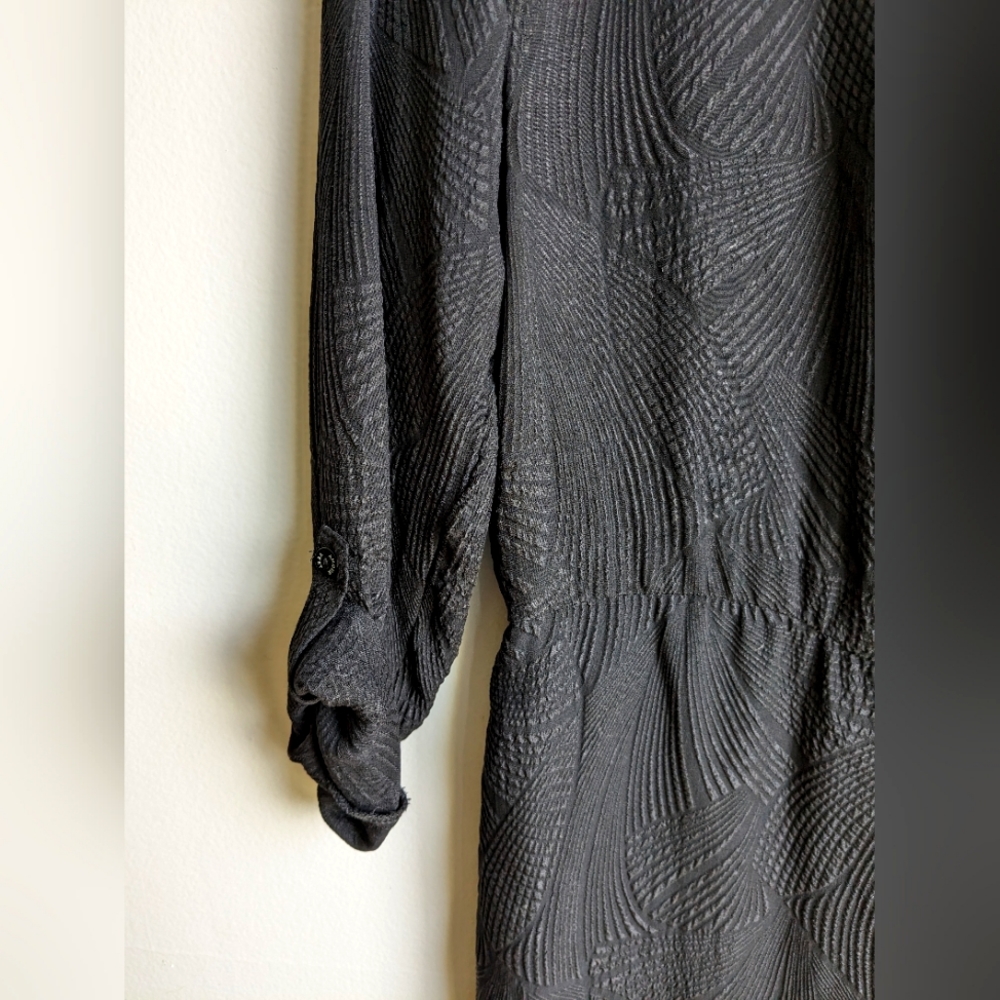 Amour Vert silk textured black wrap dress XS - Picture 4 of 8